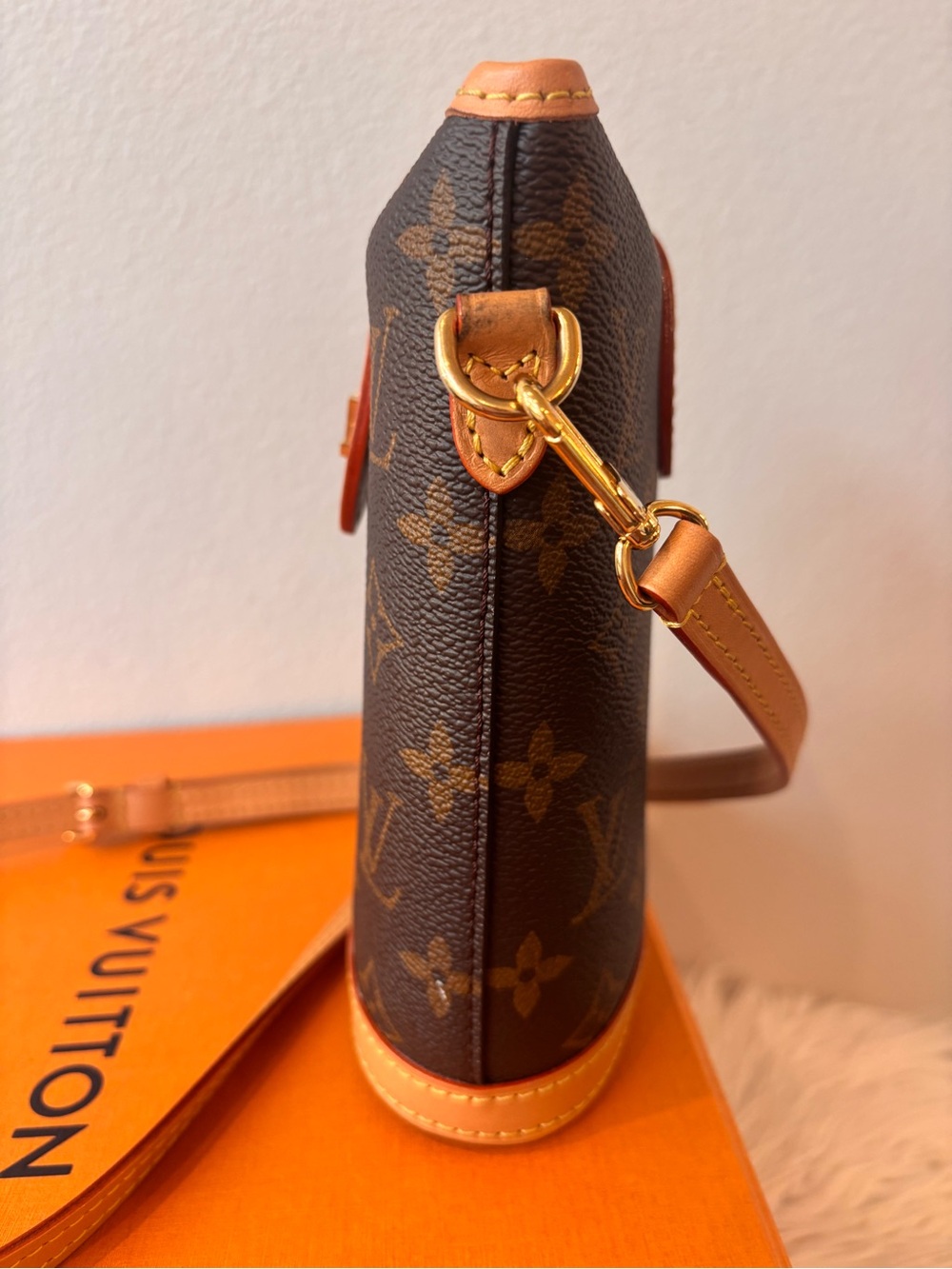 Louis Vuitton Monogram Mini Bucket Crossbody in Brown and Tan Vachetta - Picture 4 of 7